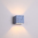 Hjemix | Nordic Style Kubisk Opp Ned Vegglampe Terrazzo 1 Lampe Hotell Veggmontert Lys i Rød/Hvit/Blå