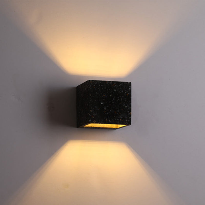 Hjemix | Nordic Style Kubisk Opp Ned Vegglampe Terrazzo 1 Lampe Hotell Veggmontert Lys i Rød/Hvit/Blå