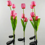 Hjemix | Solar Tulip Plenlys Utendørs Hage LED Tulipan Blomsterlys Bakke Stakelandskapslys