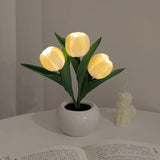 Hjemix | LED Tulipan Nattbordlampe Blomster Bordlampe