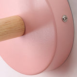 Hjemix | Moderne Minimalistisk Rund Horn Aluminium Tre 1-Lys Vegglampe for Soverom