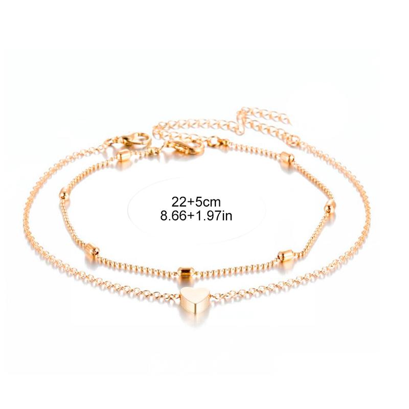 Hjemix | Motemassasje Hjerte Anklets for Kvinner