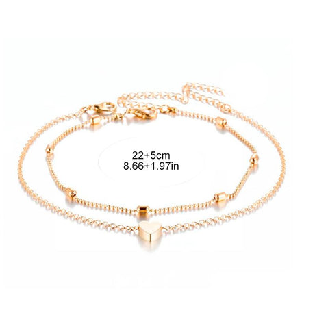 Hjemix | Motemassasje Hjerte Anklets for Kvinner
