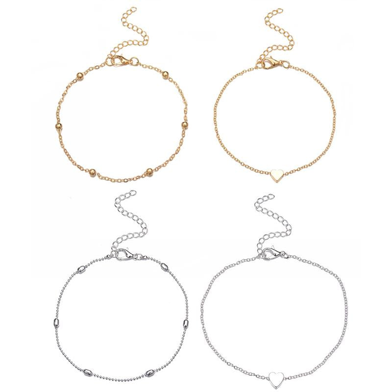 Hjemix | Motemassasje Hjerte Anklets for Kvinner