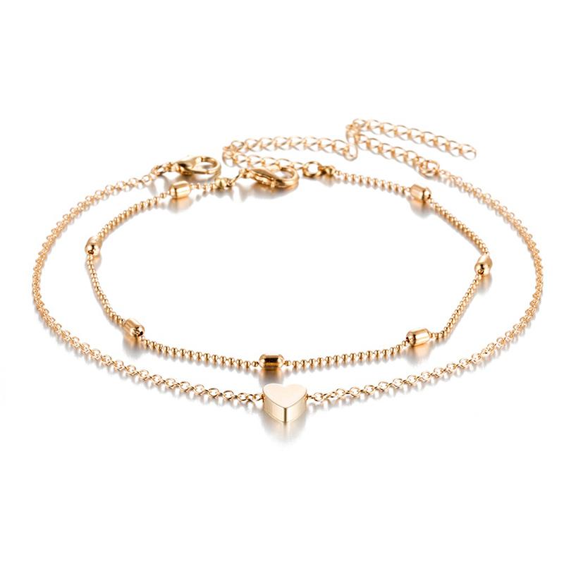 Hjemix | Motemassasje Hjerte Anklets for Kvinner