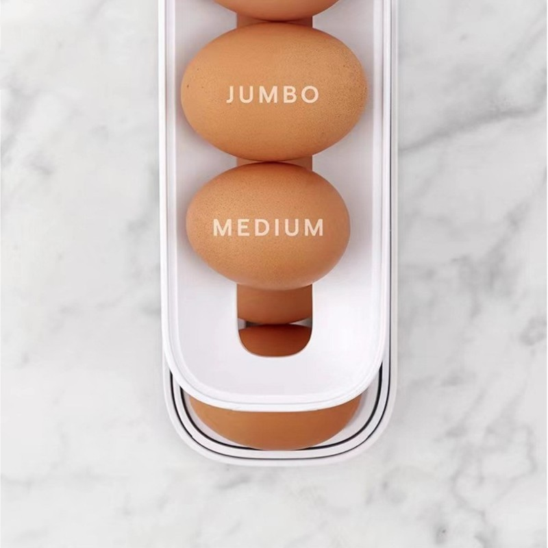 Hjemix | Automatisk Rullende Egg Holder Oppbevaringsboks
