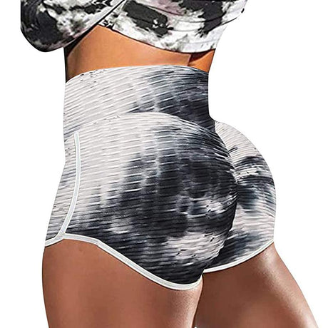Hjemix | Tie-Dye Print Høy Midje Yoga Shorts