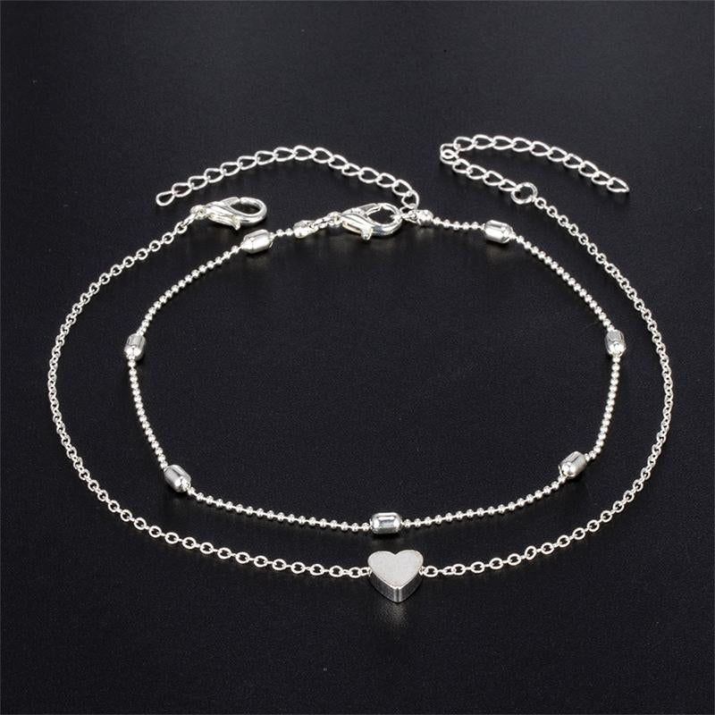 Hjemix | Motemassasje Hjerte Anklets for Kvinner