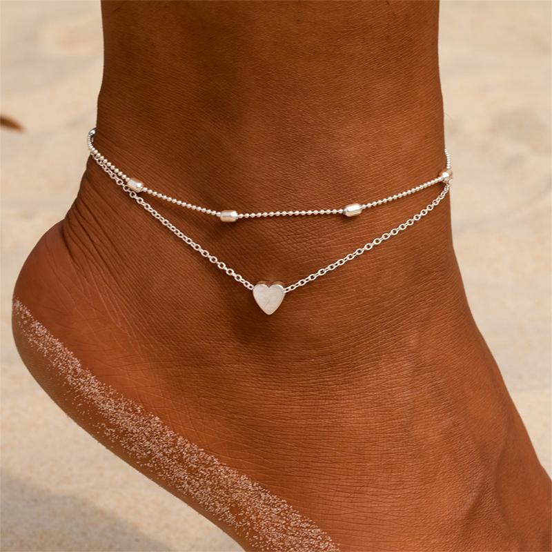 Hjemix | Motemassasje Hjerte Anklets for Kvinner