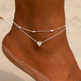 Hjemix | Motemassasje Hjerte Anklets for Kvinner