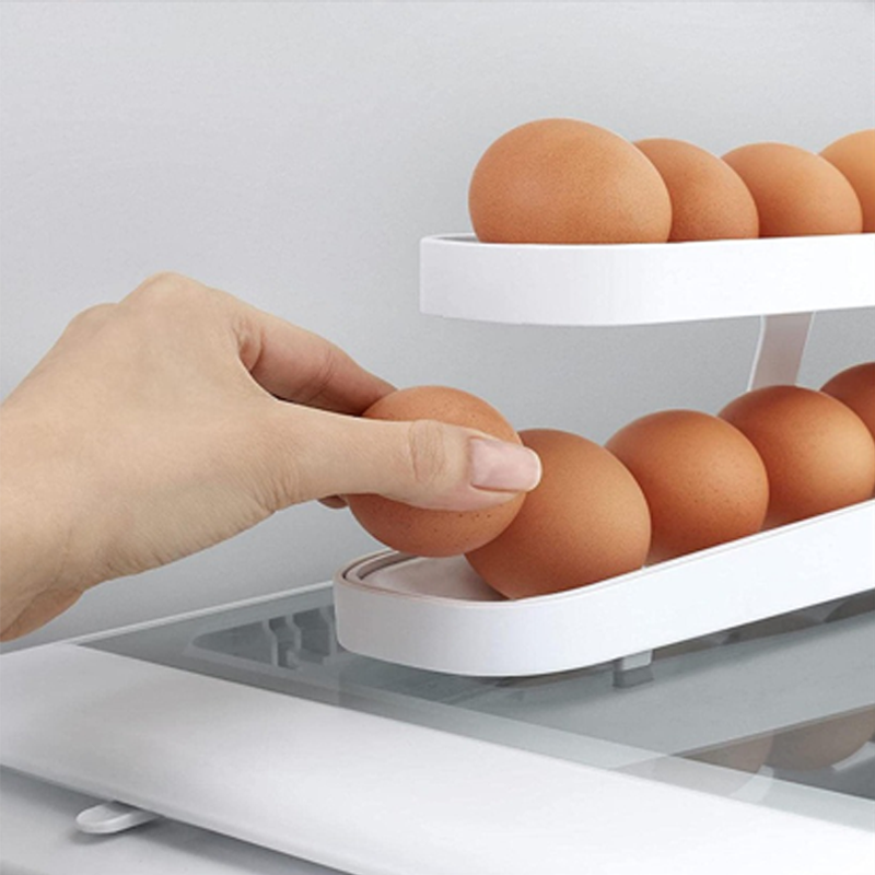 Hjemix | Automatisk Rullende Egg Holder Oppbevaringsboks