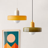 Hjemix | Pendellampe laget av farget glass | Elegant hengelampe i Bauhaus-stil | Designlampe for stue og spisestue