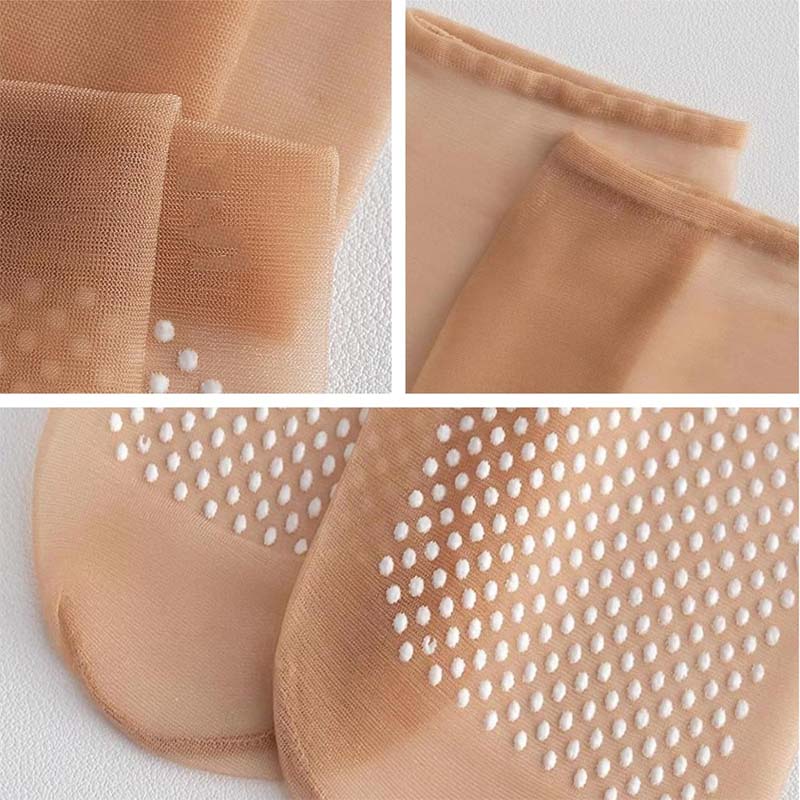 Hjemix | Vår Sommer Usynlige Non-Slip Krystall Silke Sokker