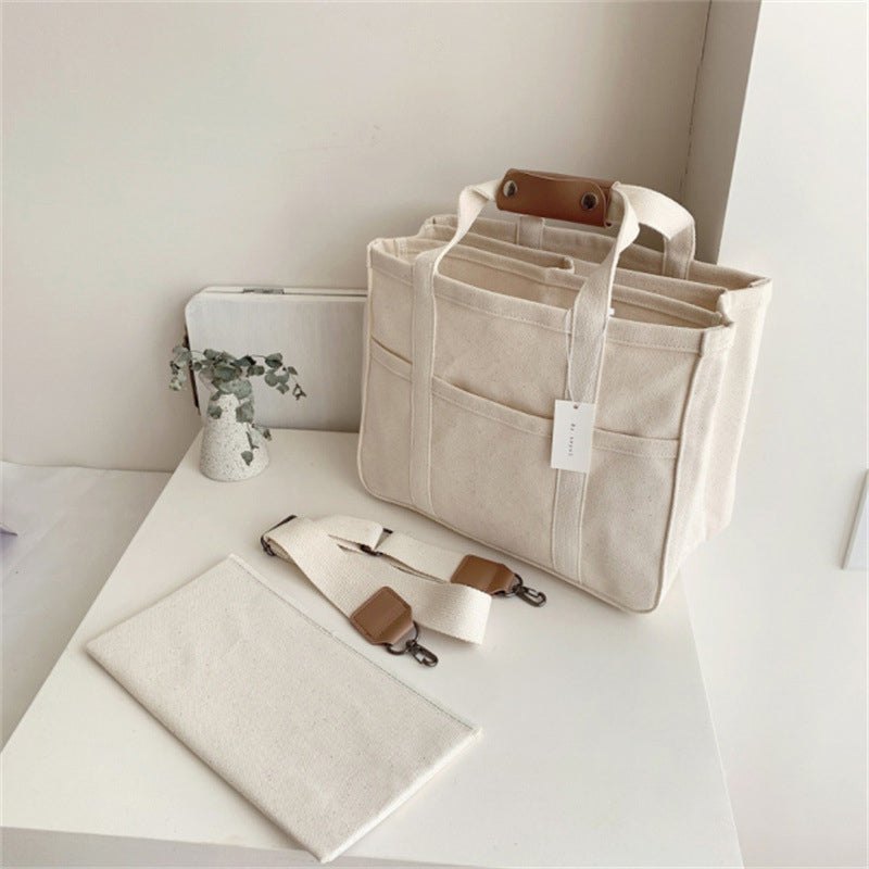 Hjemix | Solid Color Canvas Shopper Bag