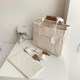 Hjemix | Solid Color Canvas Shopper Bag