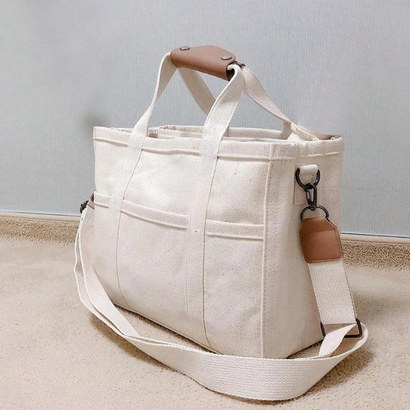 Hjemix | Solid Color Canvas Shopper Bag