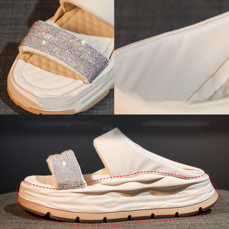 Hjemix | Glitrende Rhinestone Hæl Sandaler