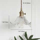 Hjemix | Moderne Kreativ Floral Messing-Glass 1-Lyskilde Pendellampe for Stuen