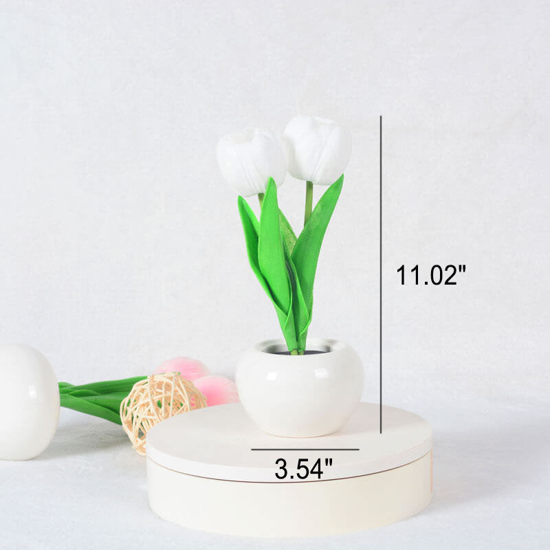 Hjemix | Moderne Kreativ Simulering Tulipan Peony LED Nattlys Bordlampe