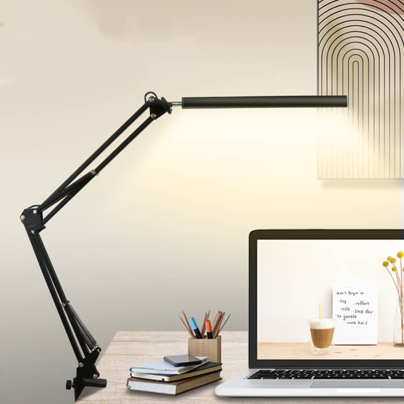 Hjemix | LED Foldbar Lang Arm Klips Øyevern USB Leselampe