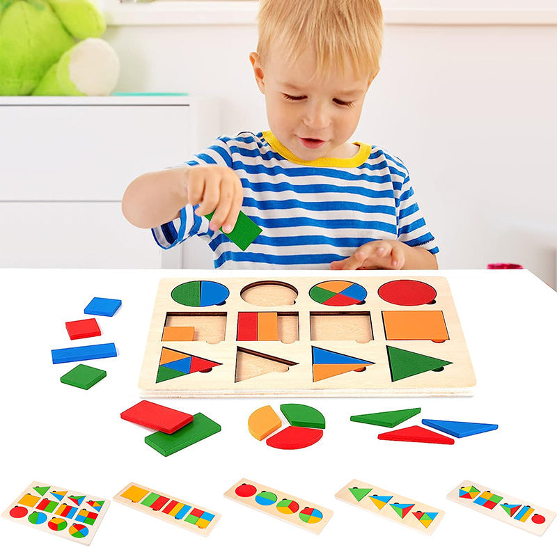 Hjemix | Montessori tre sorteringsspill med geometriske former