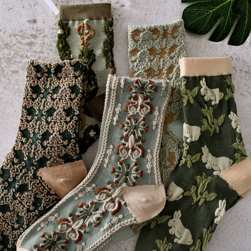 Hjemix | Kvinne Floral Bomull SOKKER