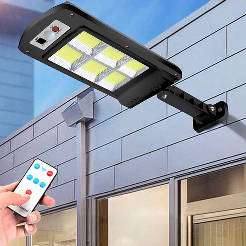 Hjemix | 200W Utendørs Solenergi LED Lampe med Fjernkontroll, Bevegelses- og Dusk Sensor