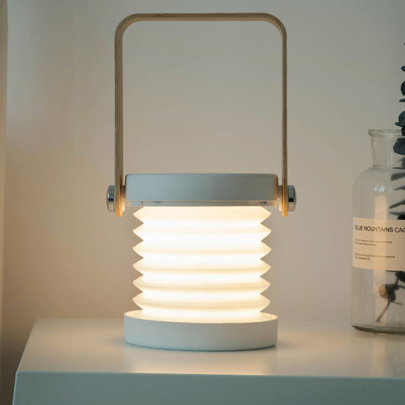 Hjemix | Lantern lampe nattlys kreativ sammenleggbar bærbar LED bordlampe