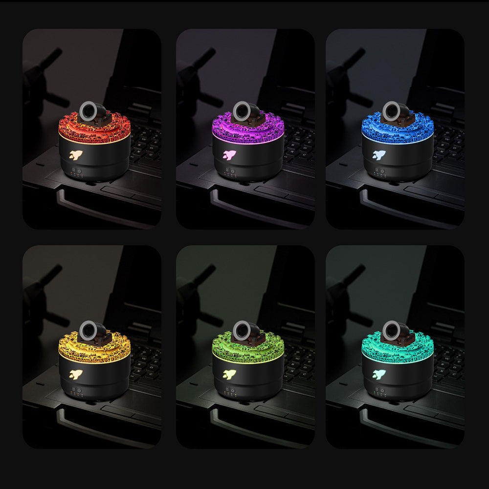 Hjemix | Cannon Luftfukter Aroma Diffuser Vannmist Nattlys Lava Perfekt Gave