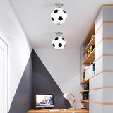 Hjemix | SportLume Kreativ Taklampe | Basketball & Fotball Design | Halvmontert | Glasslampe