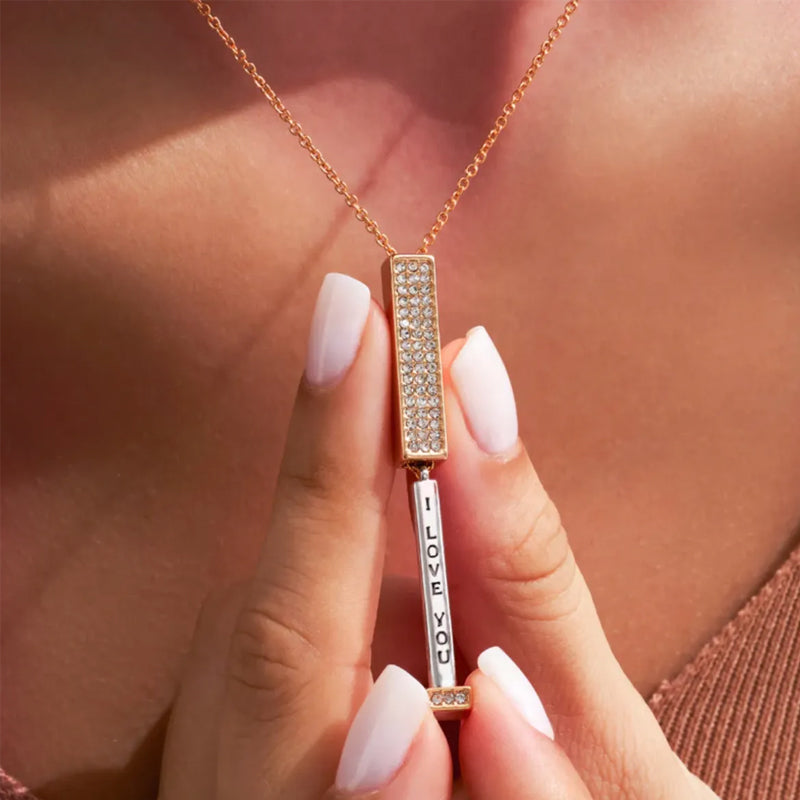 Hjemix | Secret I love you message bar necklace