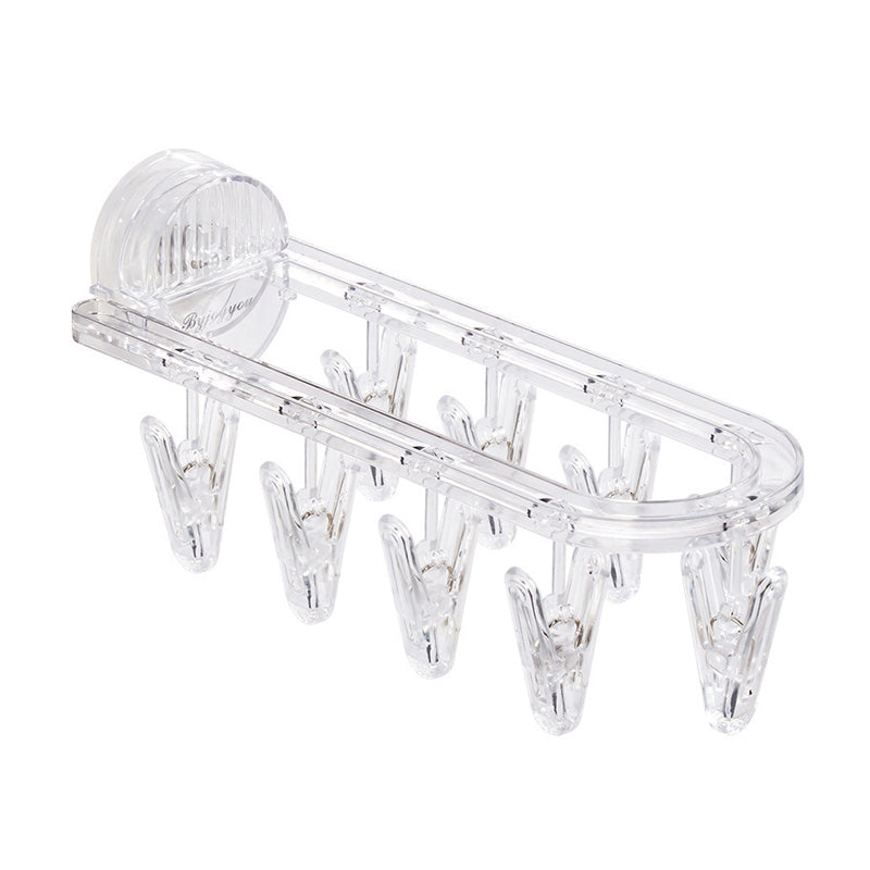 Hjemix | Sugkop sammenleggbart klesstativ med klips