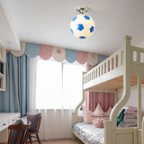 Hjemix | SportLume Kreativ Taklampe | Basketball & Fotball Design | Halvmontert | Glasslampe