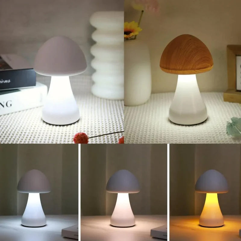 Hjemix | LED oppladbar berørings-sopp skrivebordslampe