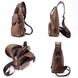 Hjemix | Skulderveske Crossbody bag for menn med USB-ladeport