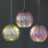 Hjemix | Moderne kreativ 3D fargerik fyrverkeriglass 1-lampe kuppelpendellampe