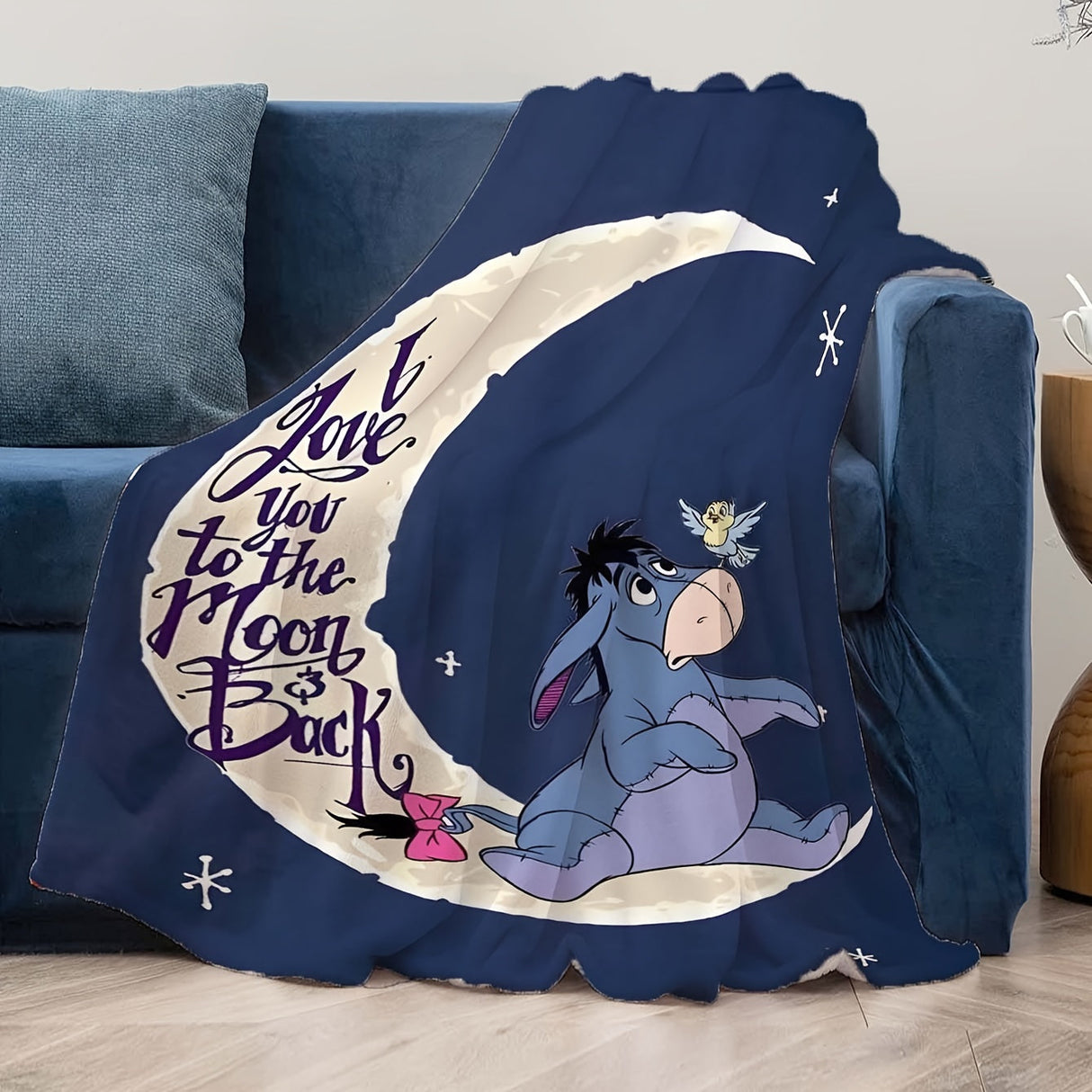 Hjemix | Mykt fleeceteppe med Eeyore-design - Tilgjengelig i flere størrelser for alle årstider