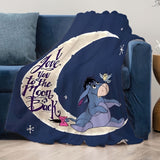 Hjemix | Mykt fleeceteppe med Eeyore-design - Tilgjengelig i flere størrelser for alle årstider