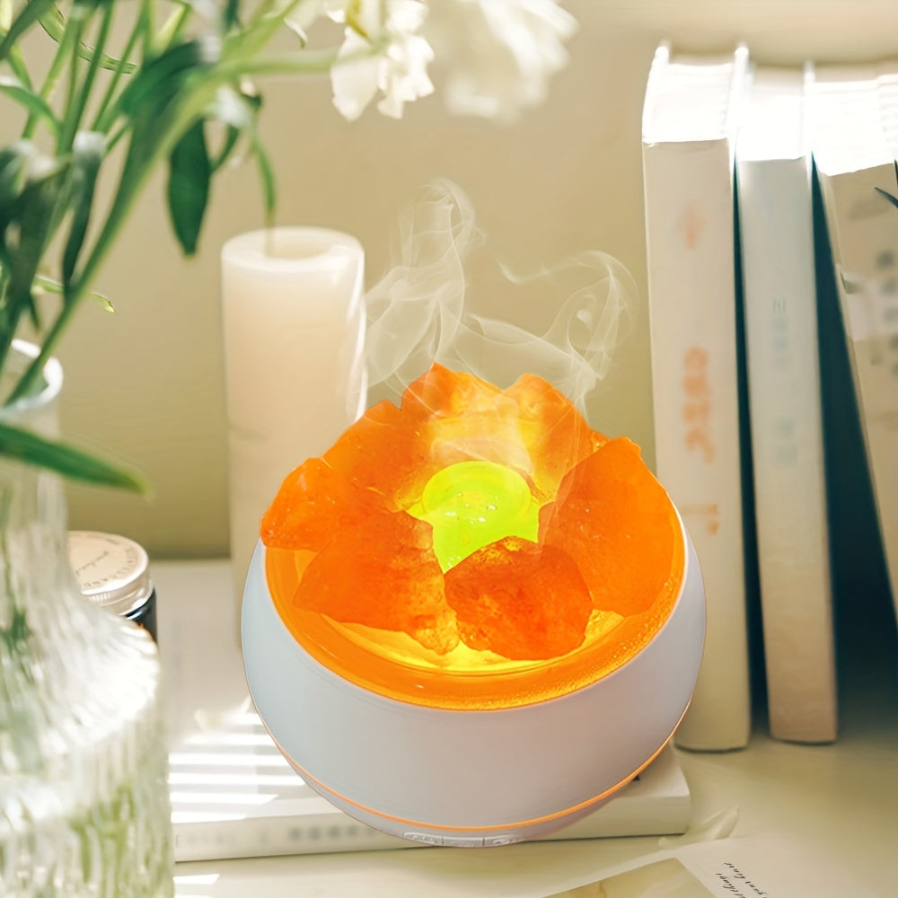 Hjemix | Saltlampe Diffuser - 3-i-1 Essensiell Olje Diffuser, Himalaya Saltlampe & Luftfukter
