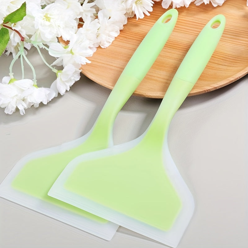 Hjemix | Premium Tamagoyaki Silikon-Spade - Varmebestandig, Non-stick med bred ergonomisk grep - Ideell for pizza, steking, grilling, pannekaker, fluorescerende grønn, Eid Al-Adha Mubarak