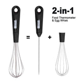 Hjemix | 2-i-1 Instant-lese Mat Termometer og Eggvisp