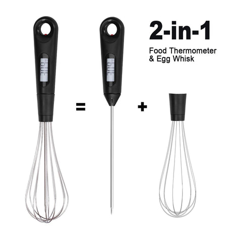 Hjemix | 2-i-1 Instant-lese Mat Termometer og Eggvisp