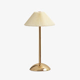 Hjemix | Moderne skandinavisk oppladbar jernstoff cone plisserte LED bordlampe for nattbord
