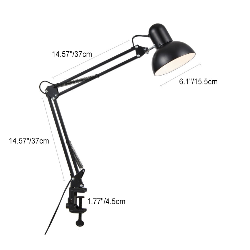 Hjemix | Moderne minimalistisk sammenleggbar bordlampe med lang arm og klemme laget av ABS med 1 lys for soverommet