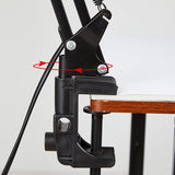 Hjemix | Moderne minimalistisk sammenleggbar bordlampe med lang arm og klemme laget av ABS med 1 lys for soverommet