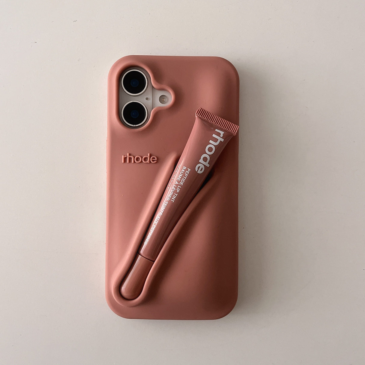 Hjemix | 3D Silikon Leppestift Telefondeksel for iPhone