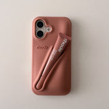 Hjemix | 3D Silikon Leppestift Telefondeksel for iPhone