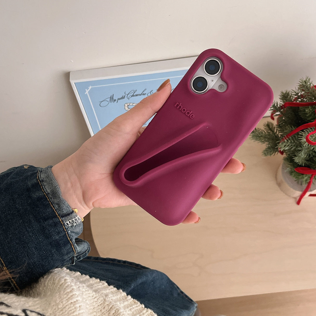 Hjemix | 3D Silikon Leppestift Telefondeksel for iPhone