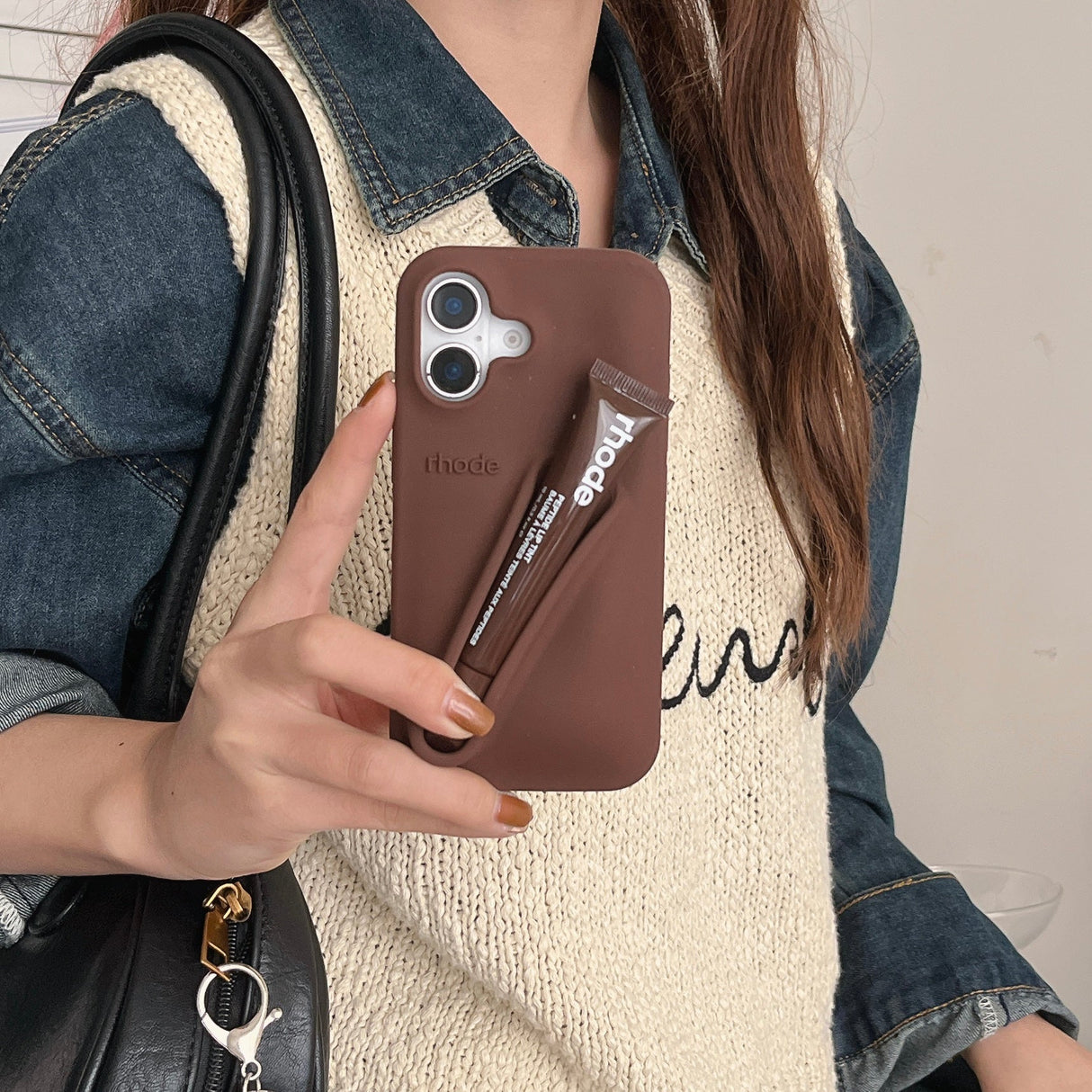 Hjemix | 3D Silikon Leppestift Telefondeksel for iPhone