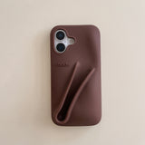 Hjemix | 3D Silikon Leppestift Telefondeksel for iPhone